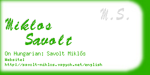 miklos savolt business card