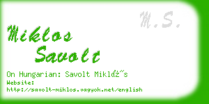 miklos savolt business card